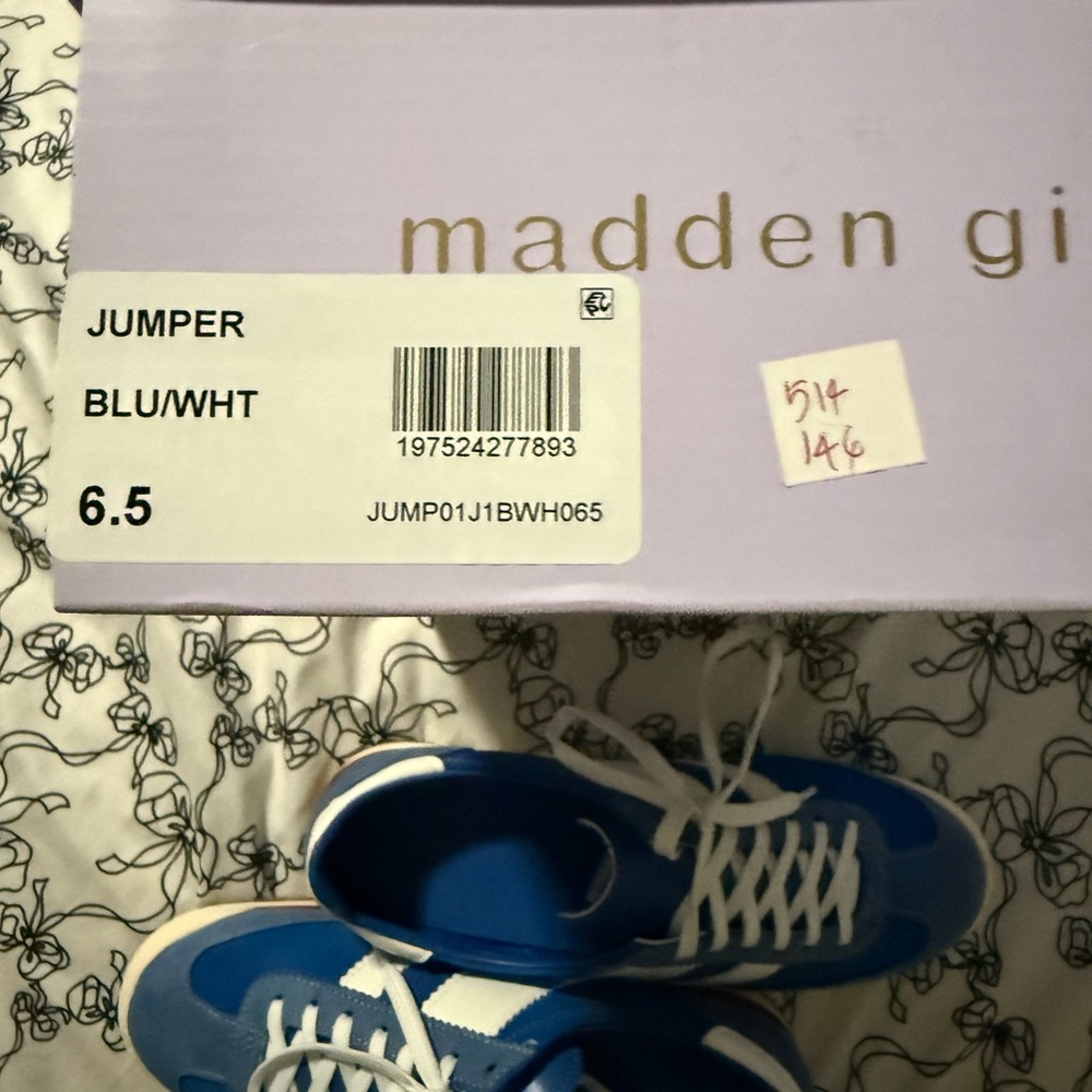 Madden Girl Blue and White Jumper Sneakers like new - Picture 2 of 4